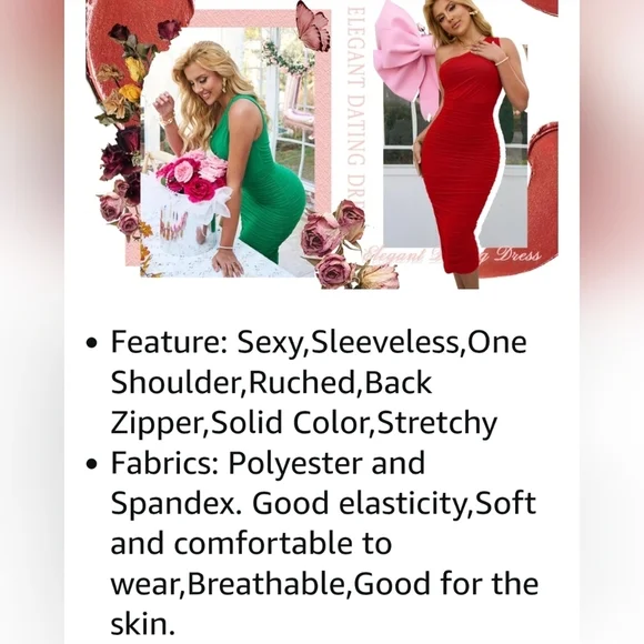 LAGSHIAN Bodycon One Shoulder Sleeveless Ruched Midi Dress #1022 NWOT - Picture 13 of 13